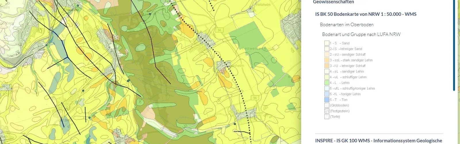 Geologische Karte der Drover Heide und Umgebung